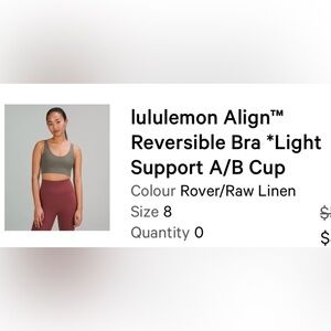 lululemon align reversible sports bra